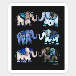 grey blue elephants Sticker